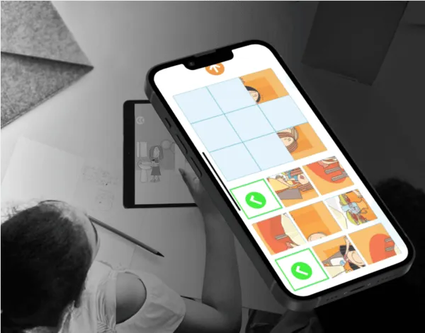 Una pantalla de smartphone mostrando la aplicación de construcción de hábitos Lola Aprende Hábitos Jugando.